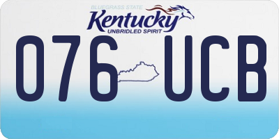 KY license plate 076UCB