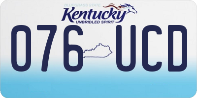 KY license plate 076UCD
