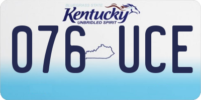 KY license plate 076UCE