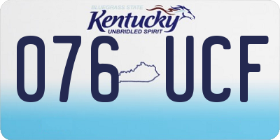KY license plate 076UCF