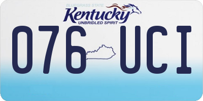 KY license plate 076UCI