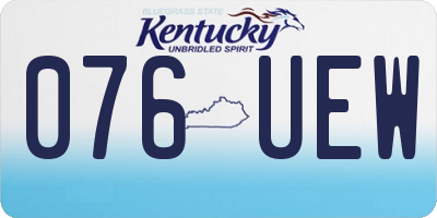 KY license plate 076UEW