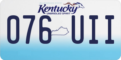 KY license plate 076UII
