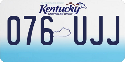 KY license plate 076UJJ