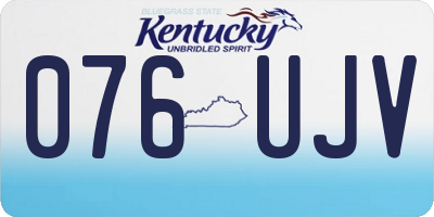 KY license plate 076UJV
