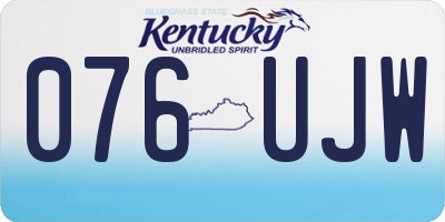 KY license plate 076UJW