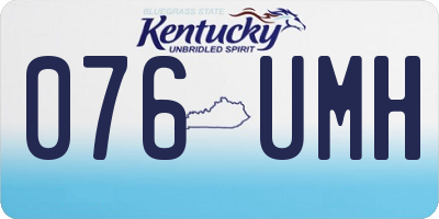 KY license plate 076UMH