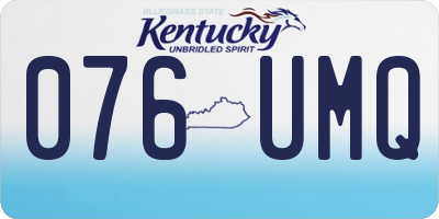 KY license plate 076UMQ