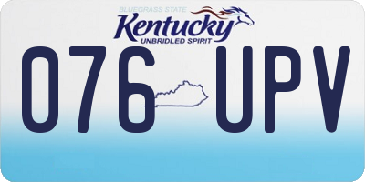 KY license plate 076UPV