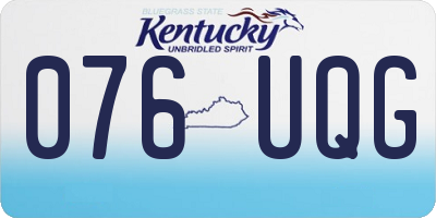 KY license plate 076UQG