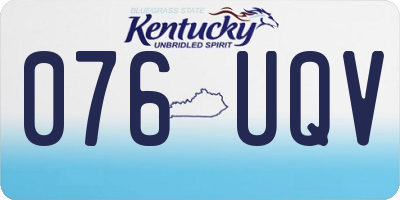 KY license plate 076UQV