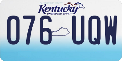 KY license plate 076UQW