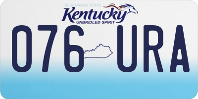 KY license plate 076URA