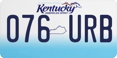 KY license plate 076URB