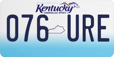 KY license plate 076URE
