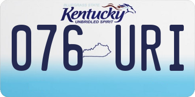 KY license plate 076URI