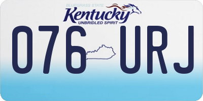 KY license plate 076URJ