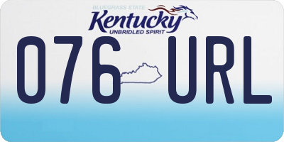 KY license plate 076URL