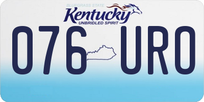 KY license plate 076URO