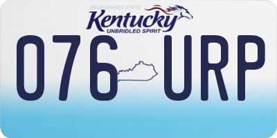 KY license plate 076URP