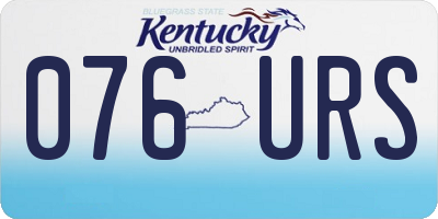 KY license plate 076URS