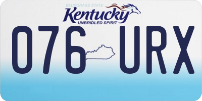 KY license plate 076URX