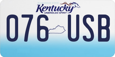 KY license plate 076USB
