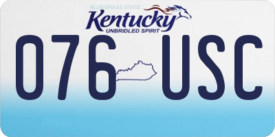 KY license plate 076USC