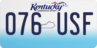KY license plate 076USF