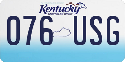 KY license plate 076USG