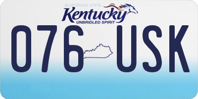 KY license plate 076USK