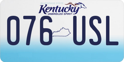 KY license plate 076USL