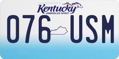 KY license plate 076USM
