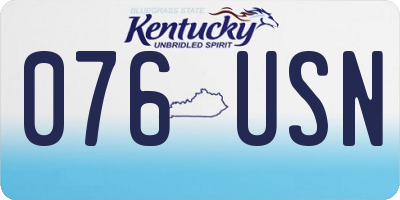 KY license plate 076USN