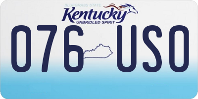 KY license plate 076USO
