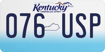 KY license plate 076USP