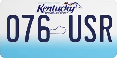 KY license plate 076USR