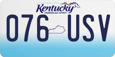 KY license plate 076USV