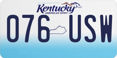 KY license plate 076USW