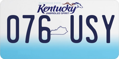 KY license plate 076USY
