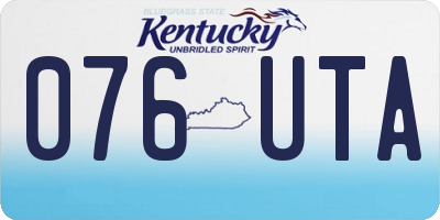 KY license plate 076UTA