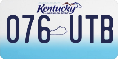 KY license plate 076UTB