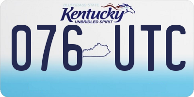 KY license plate 076UTC