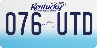 KY license plate 076UTD