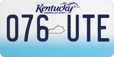 KY license plate 076UTE