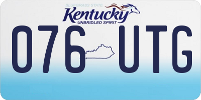 KY license plate 076UTG