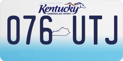 KY license plate 076UTJ