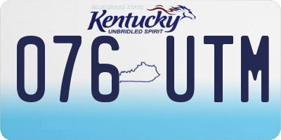 KY license plate 076UTM