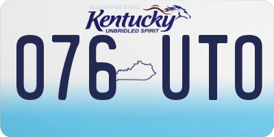KY license plate 076UTO