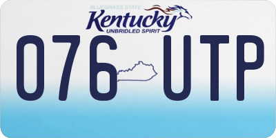 KY license plate 076UTP
